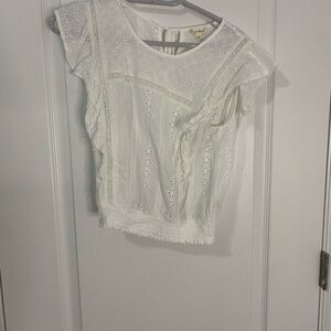 Hem & Thread White Eyelet Lace Women's Top